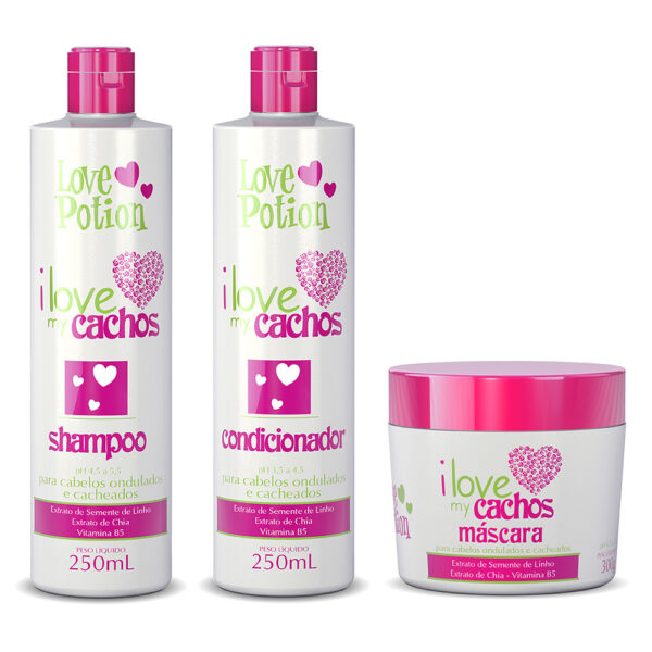 SET I LOVE MY CACHOS Șampon 250ml + Balsam 250ml + Masca 300gr, LOVE POTION